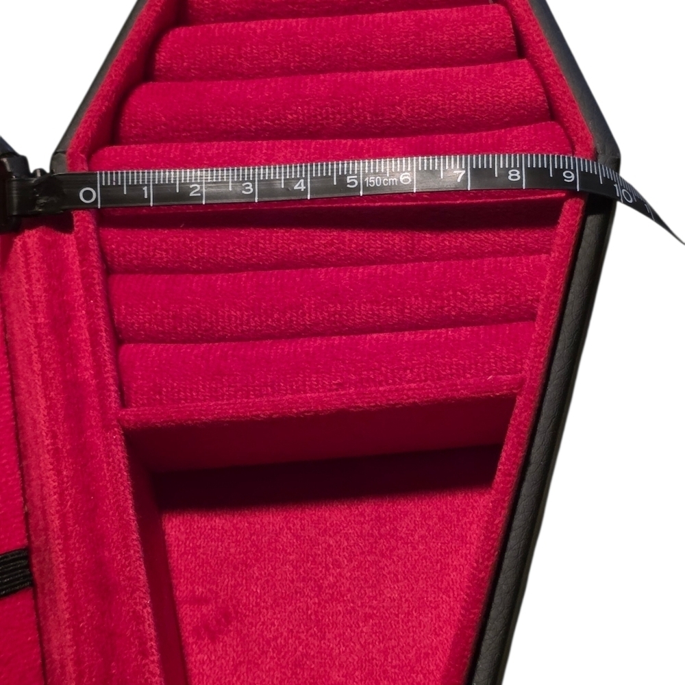 New Goth Black and Red Coffin-Shaped Jewelry Box - Picture 3 of 5
